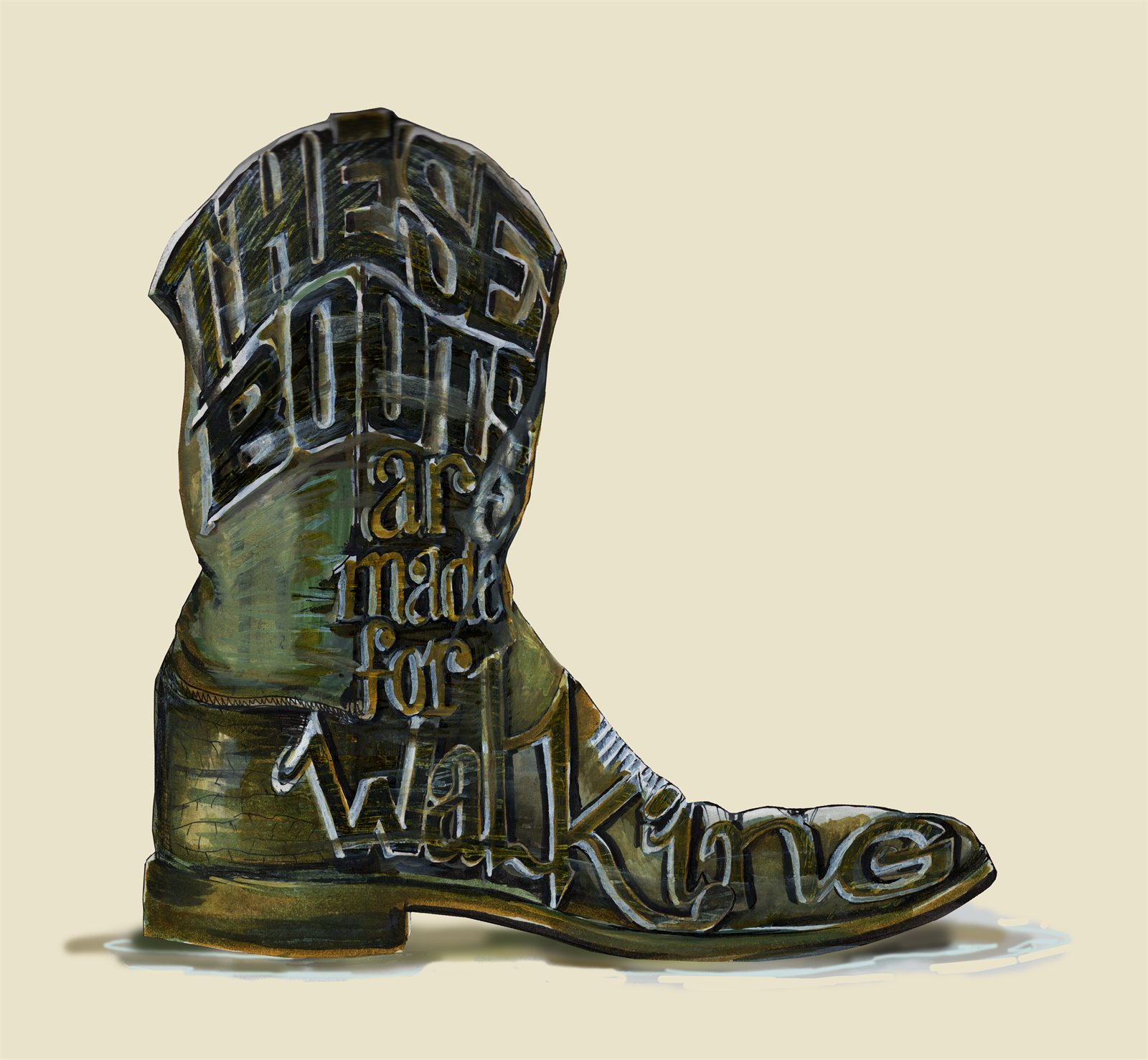 Artwork by Gina Mikel: Boot - These Boots