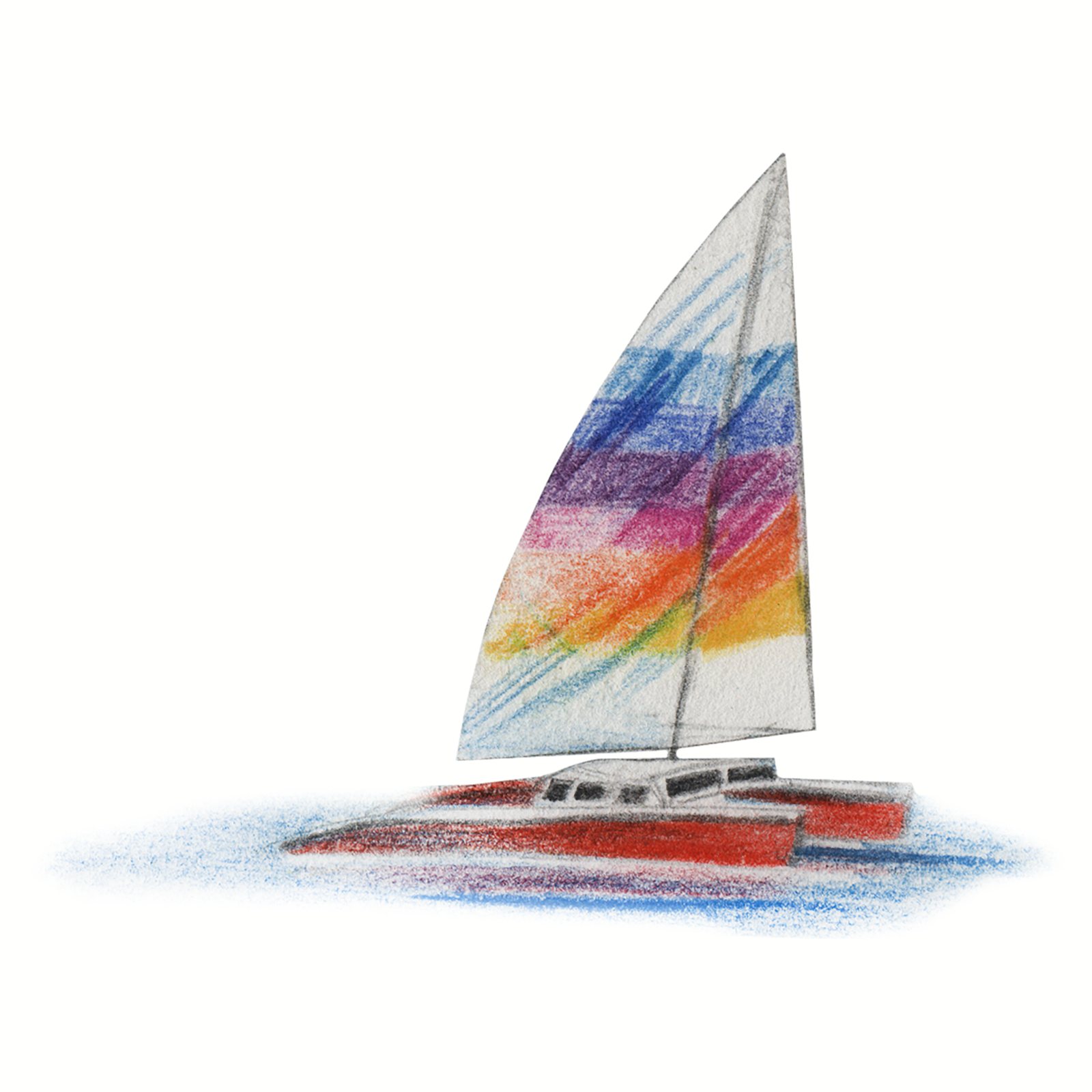 Artwork by Gina Mikel: Catamaran