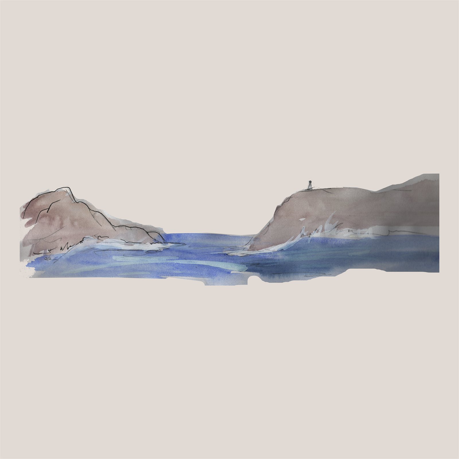 Artwork by Gina Mikel: Cliffs & Lighthouse - Cape Horn