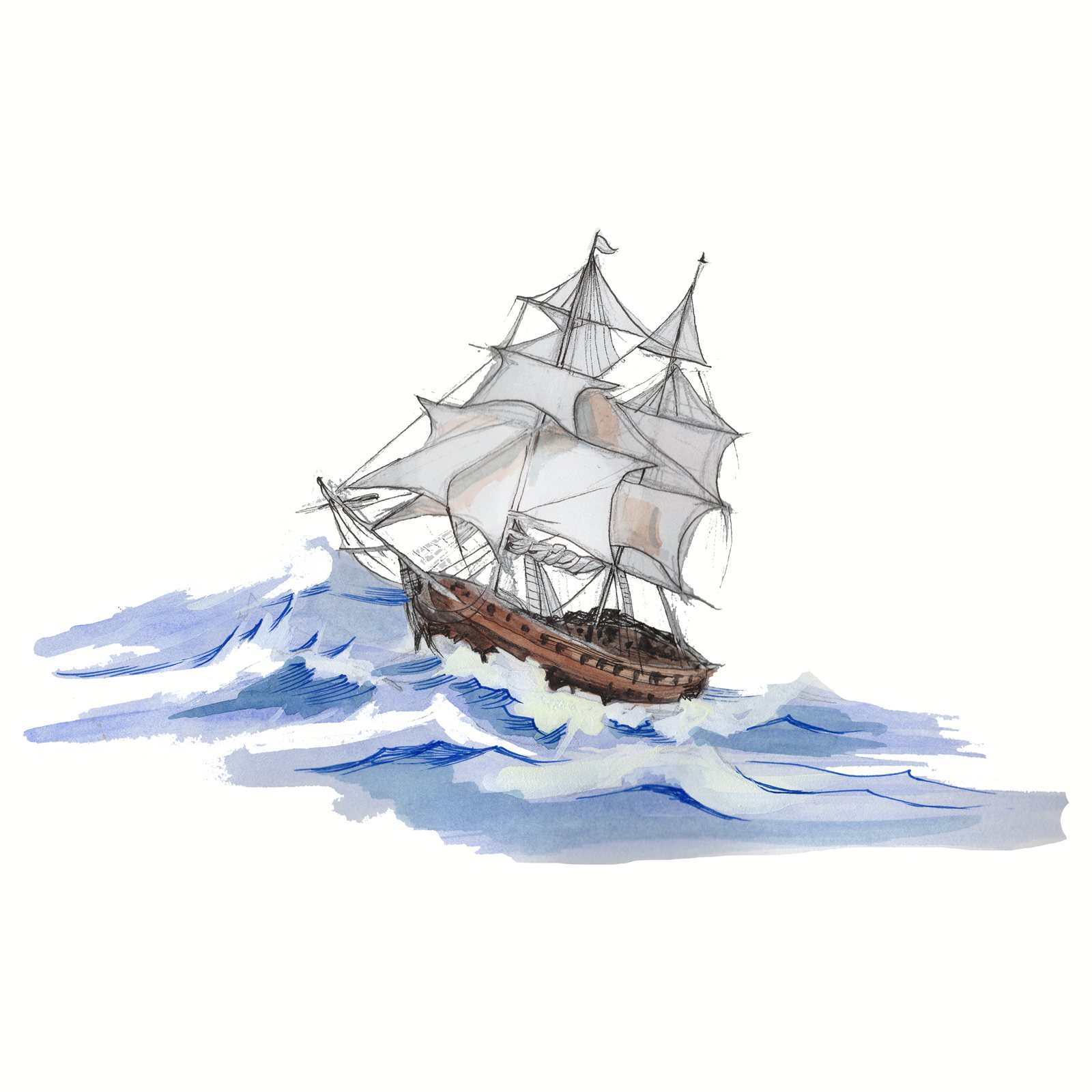 Artwork by Gina Mikel: HMS Wager
