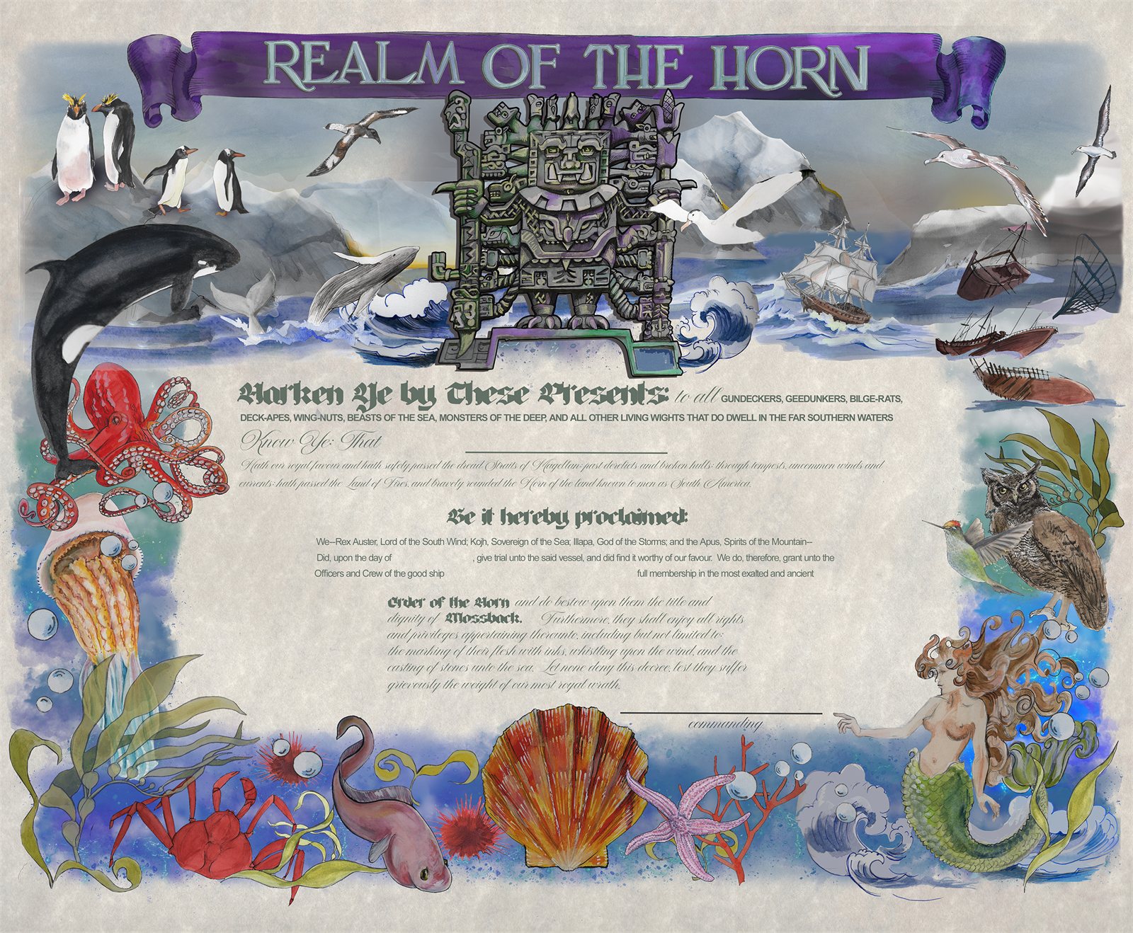 Artwork by Gina Mikel: Realm of the Horn - Diorama