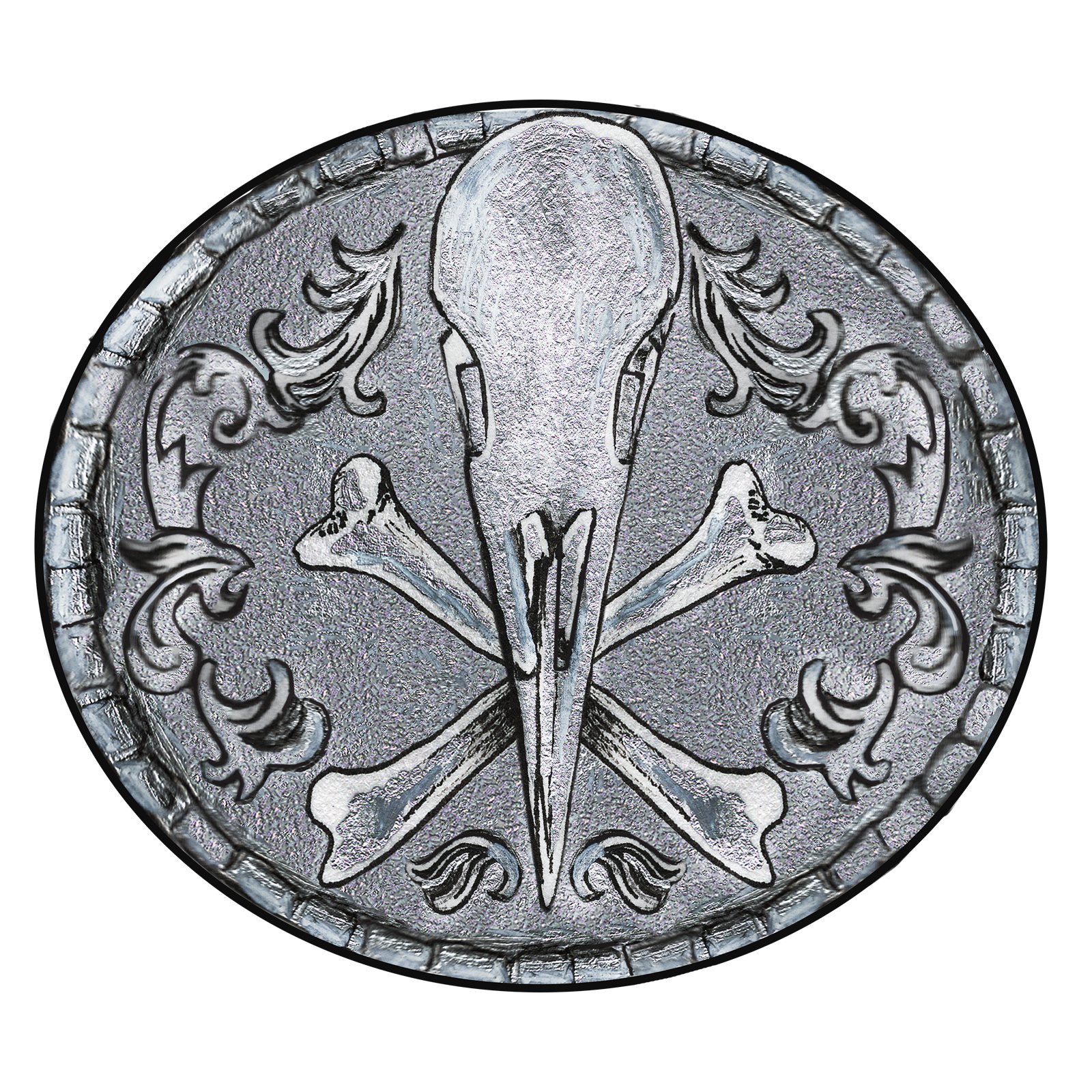 Artwork by Gina Mikel: Bird Skull - & Crossbones