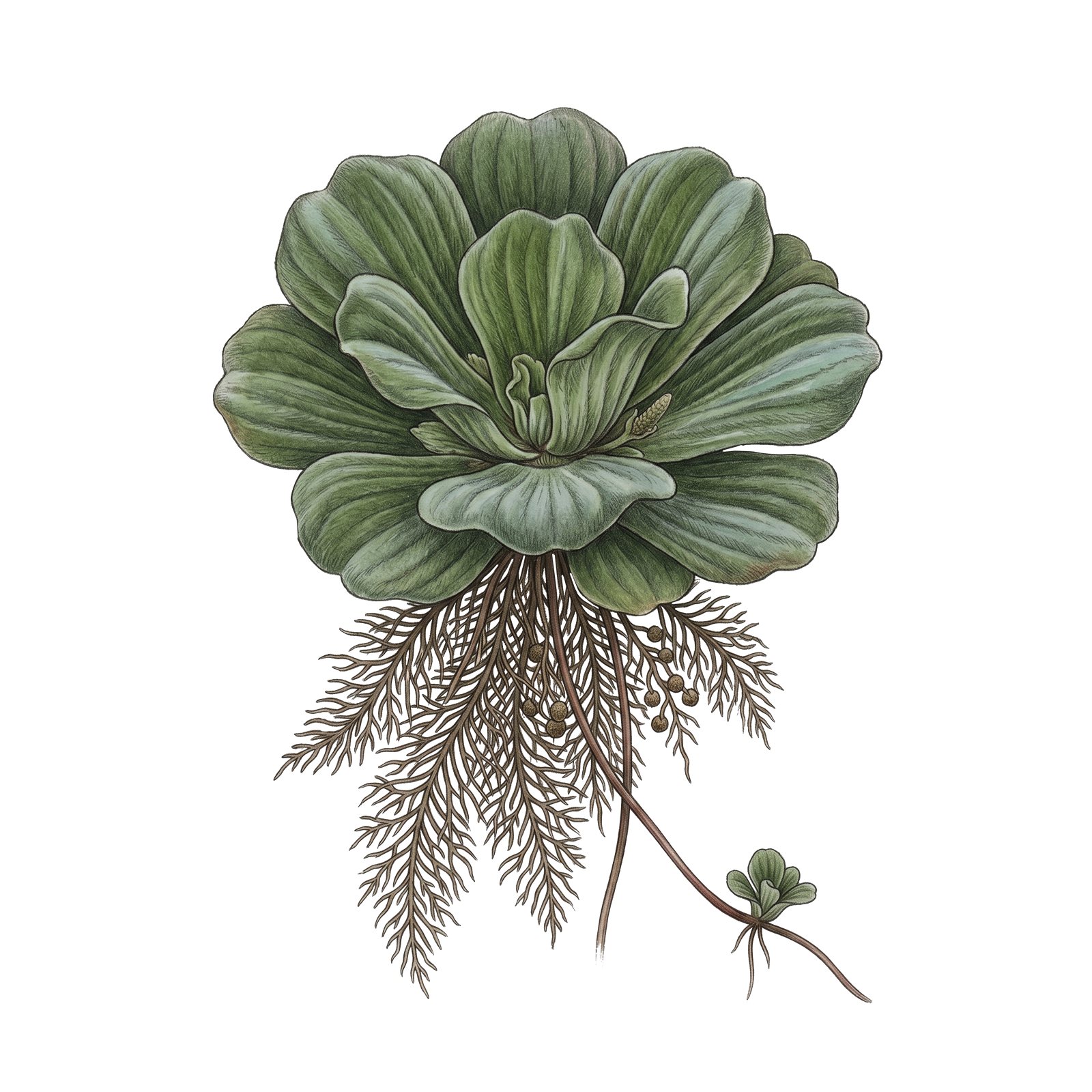 Artwork by Gina Mikel: Water Lettuce (nb), Pistia stratiotes