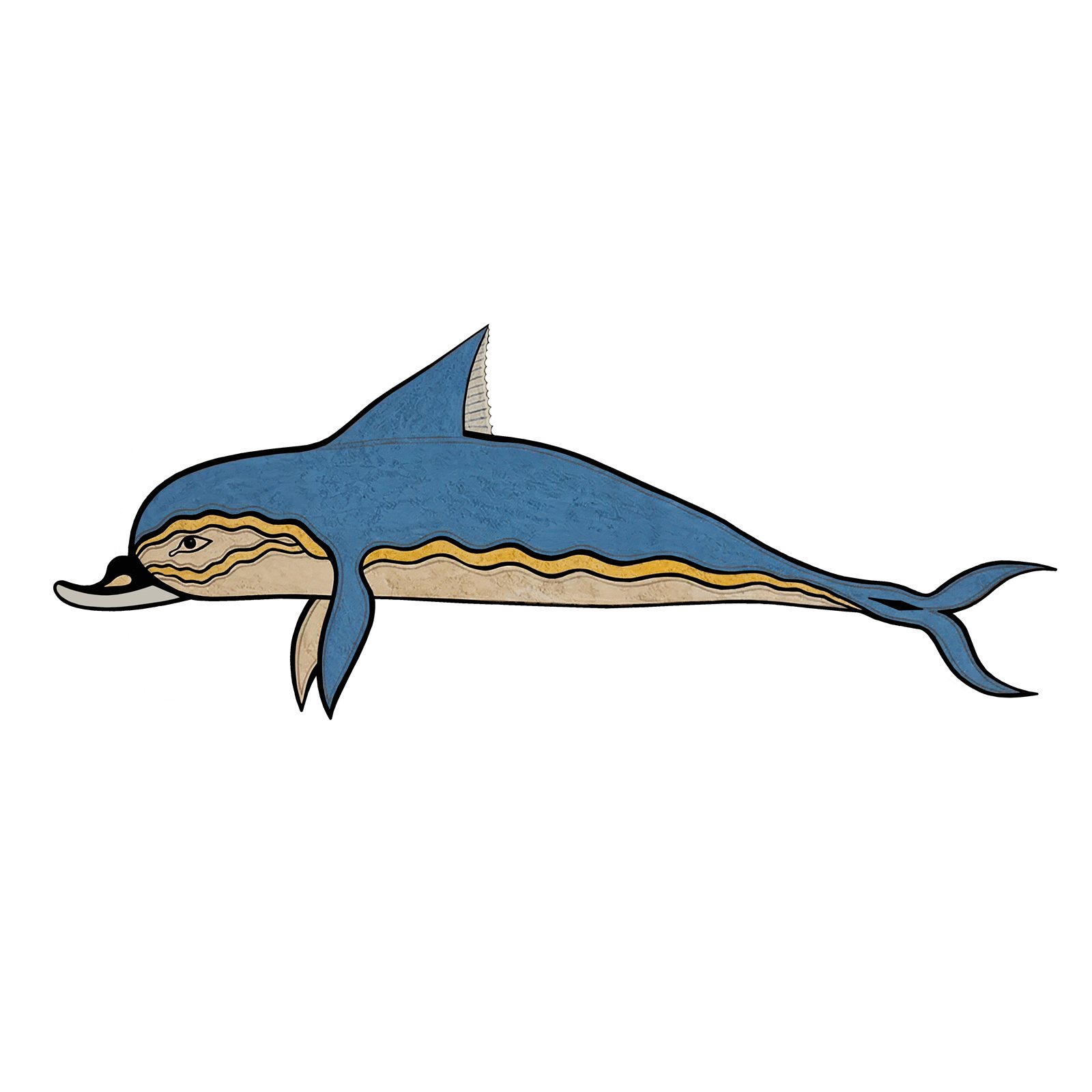 Artwork by Gina Mikel: Bottlenose Dolphin - Minoan - Knossos, Tursiops truncatus
