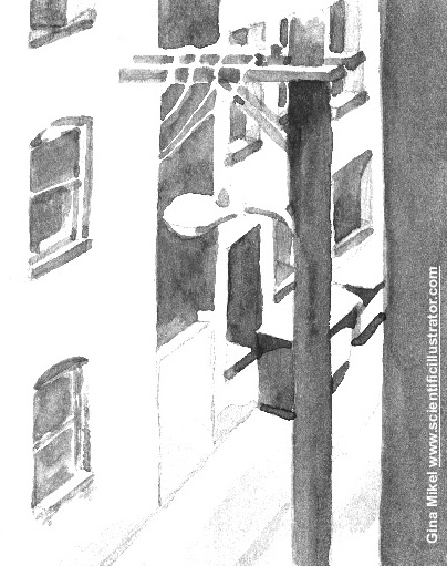 alley, view, Chicago