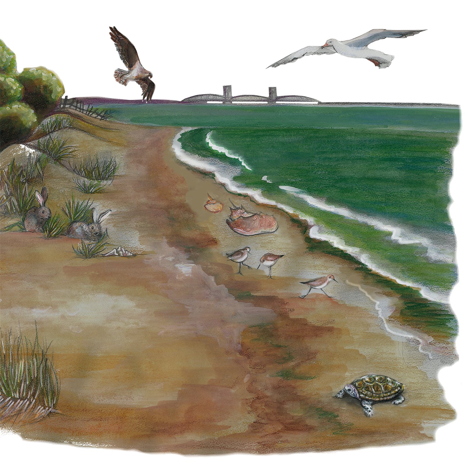 Artwork by Gina Mikel: Marine Parkway - Gil Hodges Bridge - Brooklyn Beach