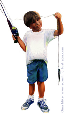 child, fishing