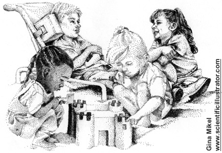 stipple, children